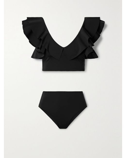 Maygel Coronel Black Net Sustain Mila Bikini Mit Volants