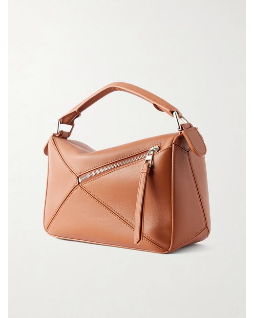 Loewe Brown Puzzle Layers Small Leather Shoulder Bag