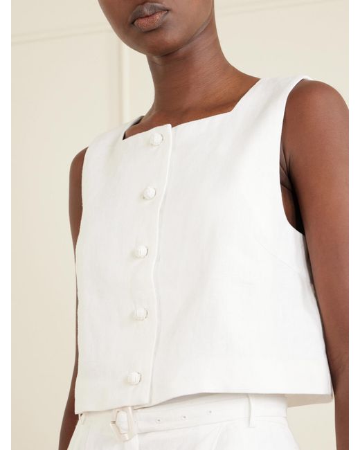 Posse White Rio Linen Tank Top
