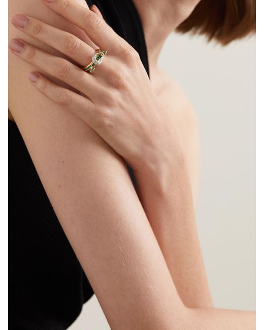ANANYA Natural Chakra Ring Aus 18 Karat Mit Mehreren Steinen