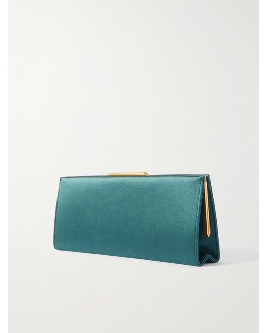 Saint Laurent Green Midnight Small Satin Clutch