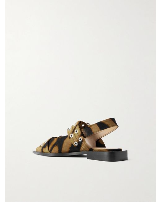 Ganni Multicolor Singback-Schuhe Aus Einer Gebürsteten Baumwollmischung Mit Spitzer Kappe Und Verzierung