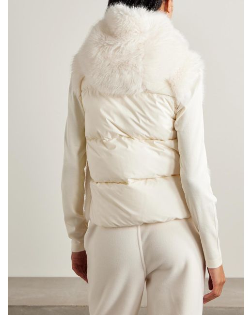 Moncler Natural Arve Hooded Plush And Quilted Shell Vest
