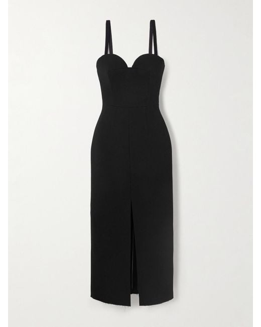 Givenchy Black Wool-Blend Midi Dress
