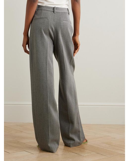 Tibi Gray Wool Straight-Leg Pants