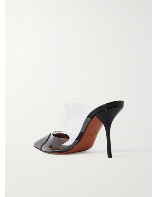 Alaïa Natural Le Cœur 90 Pu And Patent-Leather Mules