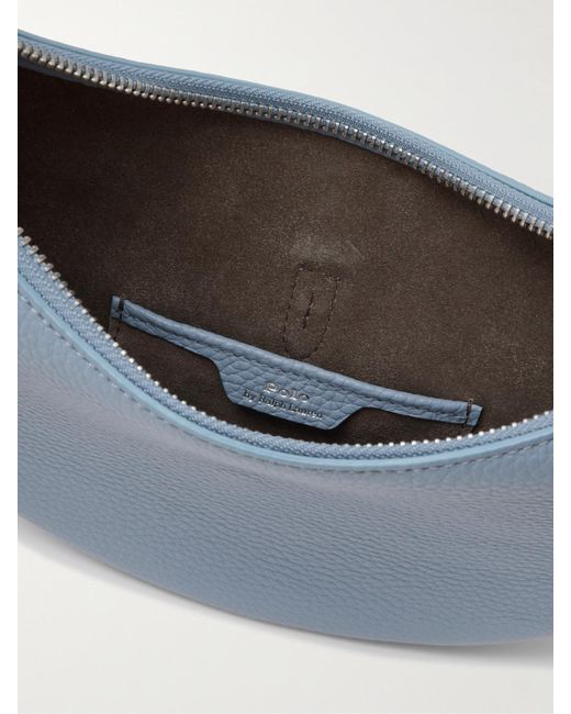 Polo Ralph Lauren Blue Polo Id Embellished Textured-Leather Shoulder Bag