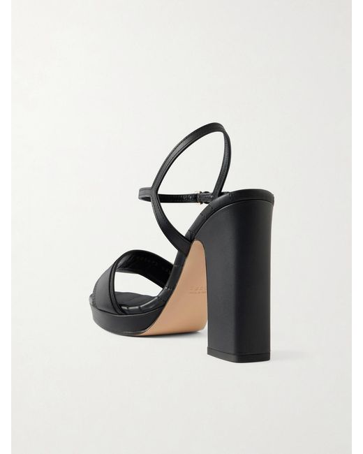 Gucci Black Embellished Leather Platform Sandals