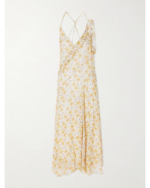 Isabel Marant Metallic Luxie Ruffled Chiffon Dress