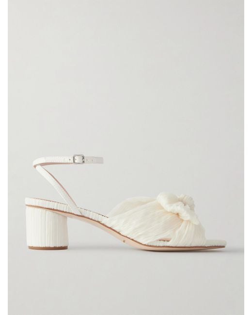 Loeffler Randall Natural Dahlia Sandalen Aus Plissiertem Organza Mit Schleife