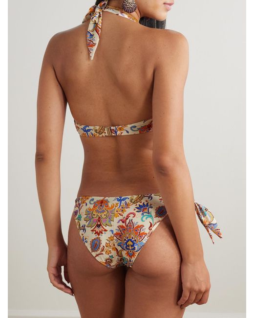 Etro Gray Halterneck Printed Bikini
