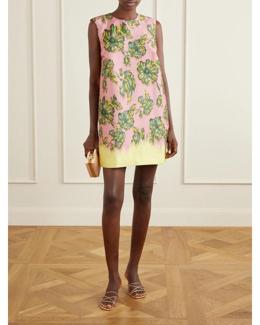 ALÉMAIS Multicolor Faye Floral-Print Twill Mini Dress