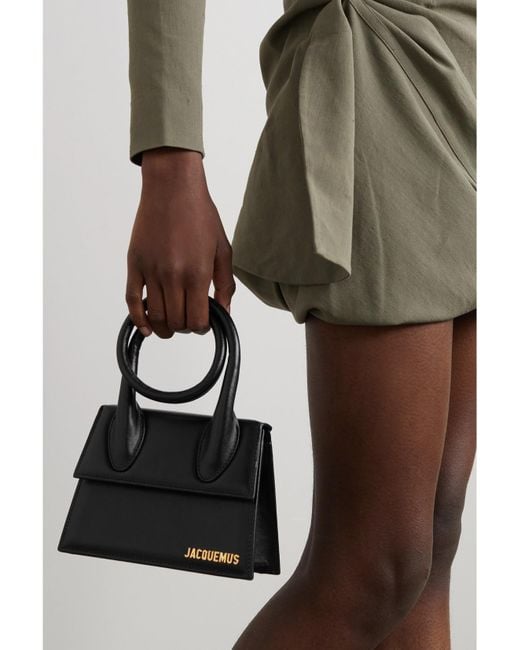 Jacquemus Black Le Chiquito Noeud Schultertasche Aus Leder