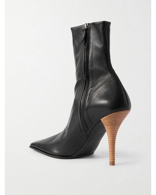 Alaïa Black 90 Ankle Boots Aus Leder