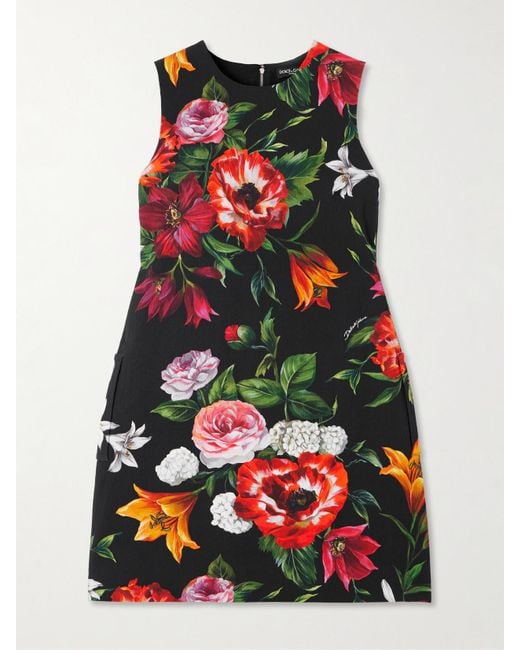Dolce & Gabbana Women's Red Floral-Print Jersey Mini Dress Dolce & Gabbana Women's Red Floral-Print Jersey Mini Dress