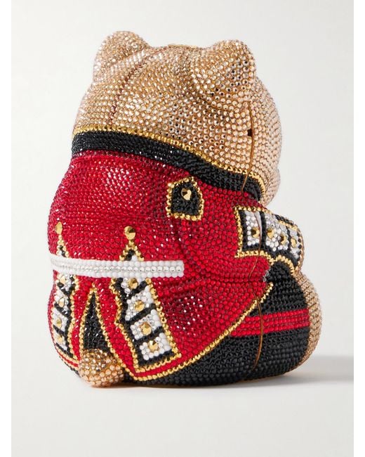 Judith Leiber Brown Albert Goldfarbene Clutch Mit Kristallen