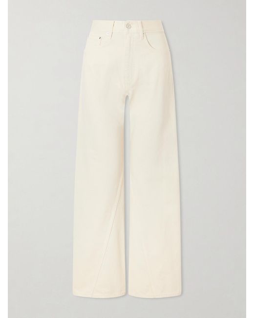 Anine Bing White Brie High-Rise Wide-Leg Jeans