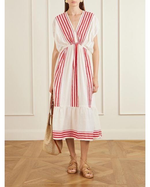 Lemlem Pink Leila Cotton-Gauze Midi Dress