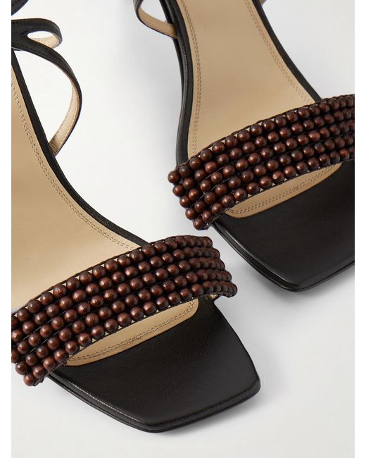 Lemaire Black Beaded Leather Sandals
