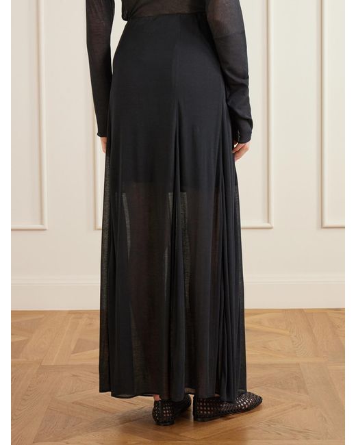 Ruohan Black Cocoon Cotton-Voile Maxi Skirt