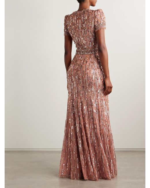 Jenny Packham Pink Roxy Robe Aus Tüll Mit Verzierungen