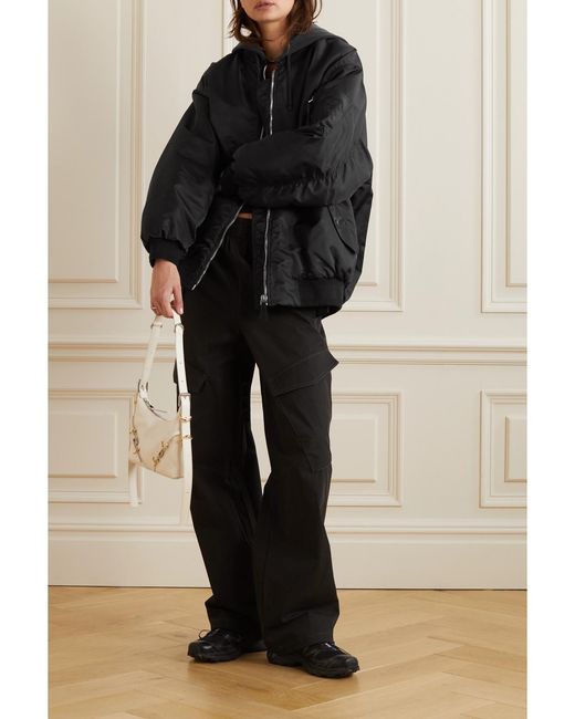 Givenchy Black Oversized Hooded Jersey And Shell Bomber Jacket