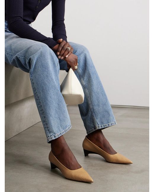 Neous Natural Taika Lizard-Effect Leather Pumps