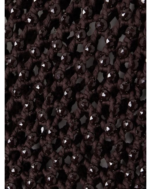 DIOTIMA Purple Emin Crystal-Embellished Crocheted Cotton-Blend Midi Dress