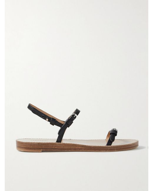 Gabriela Hearst Black Steward Leather Slingback Sandals