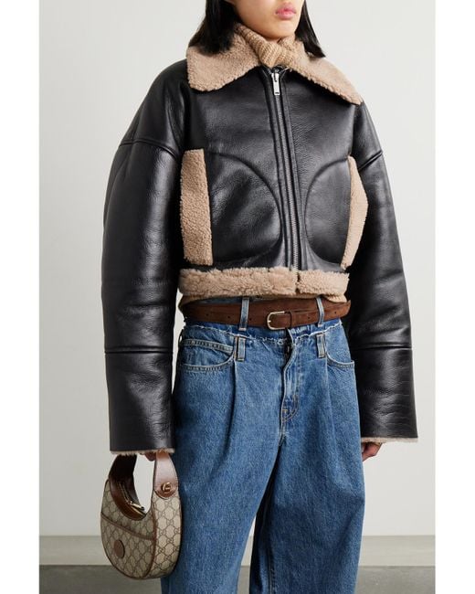 Halfboy Black Cropped Shearling Jacket