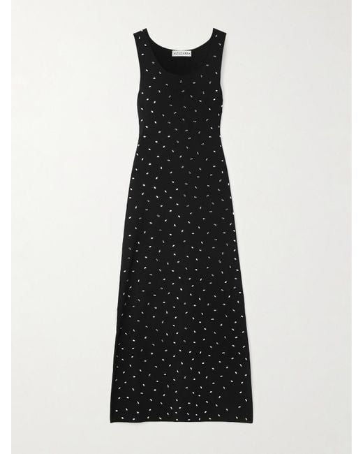Altuzarra Black Geordie Crystal-Embellished Jersey Midi Dress