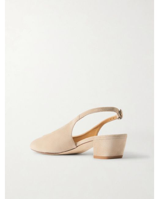 Aeyde Natural Celeste Suede Slingback Pumps