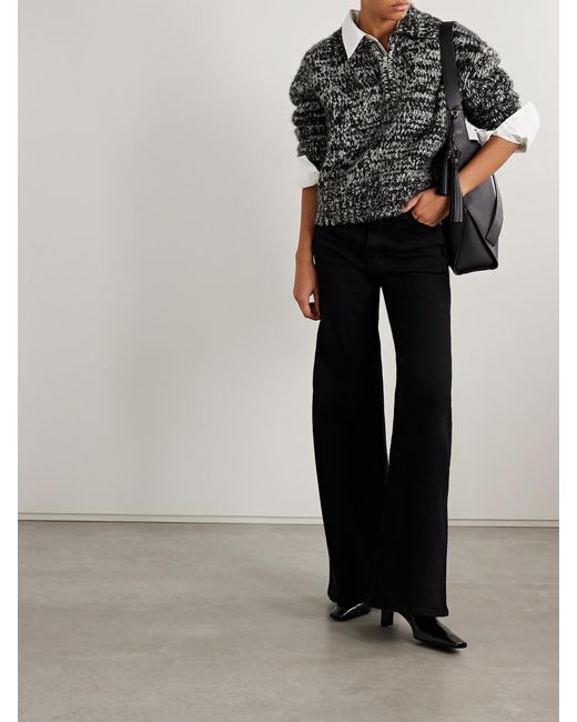 Brandon Maxwell Gray The Posie Space-Dyed Cashmere And Silk-Blend Sweater