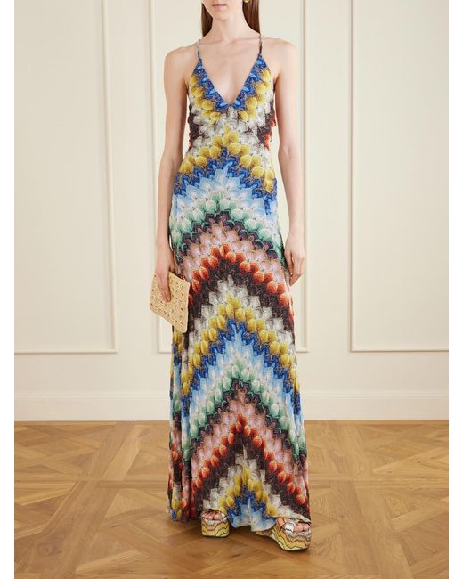 Missoni Metallic Julia Striped Woven Lurex Platform Sandals