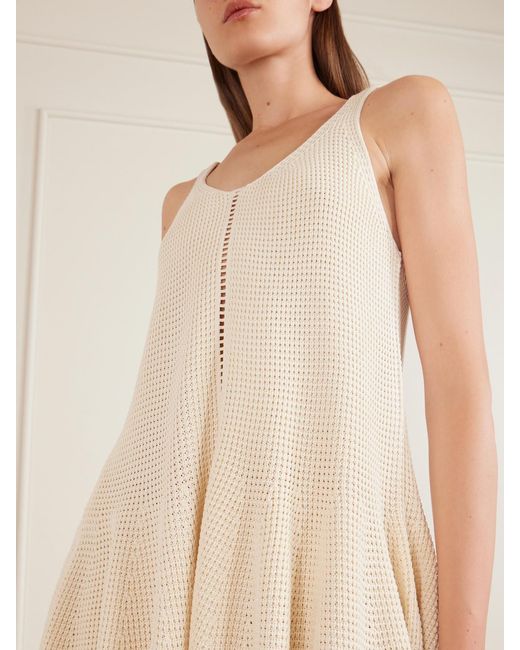 Alaïa Natural Godet Silk Mini Dress