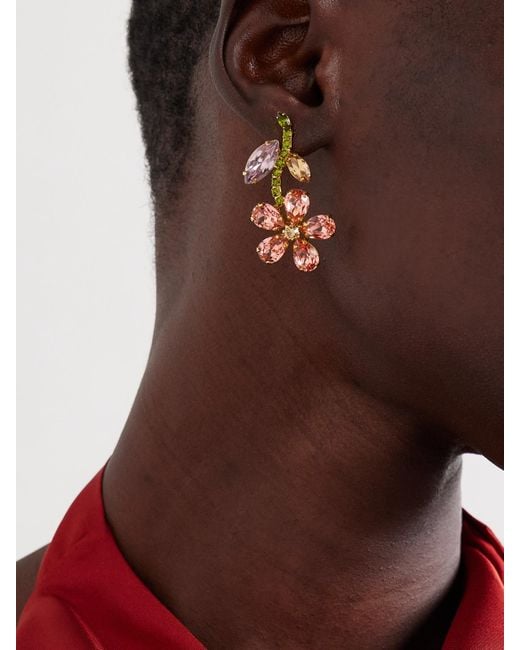 Jennifer Behr White Dorian-Plated Crystal Earrings