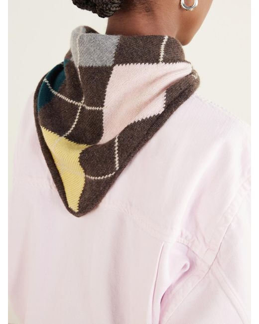 &Daughter Multicolor Ava Argyle Cashmere Scarf
