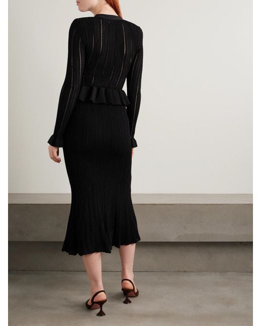 Black Embellished Peplum Gown