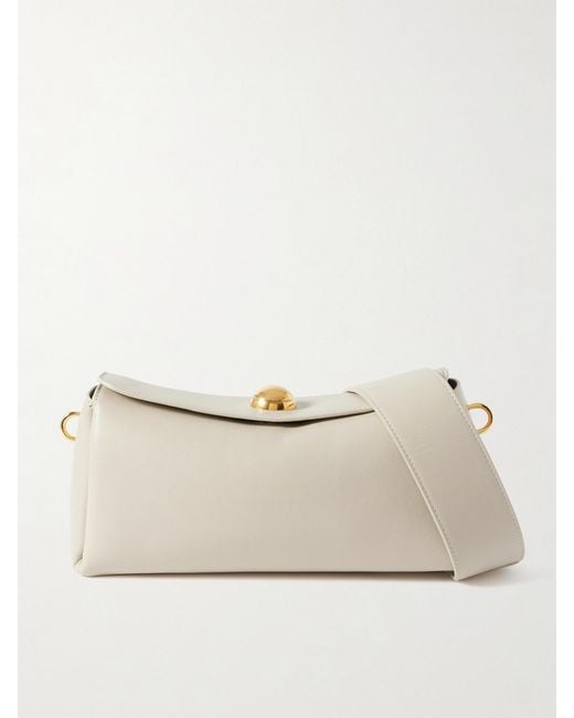 AMI Natural Carousel Leather Shoulder Bag