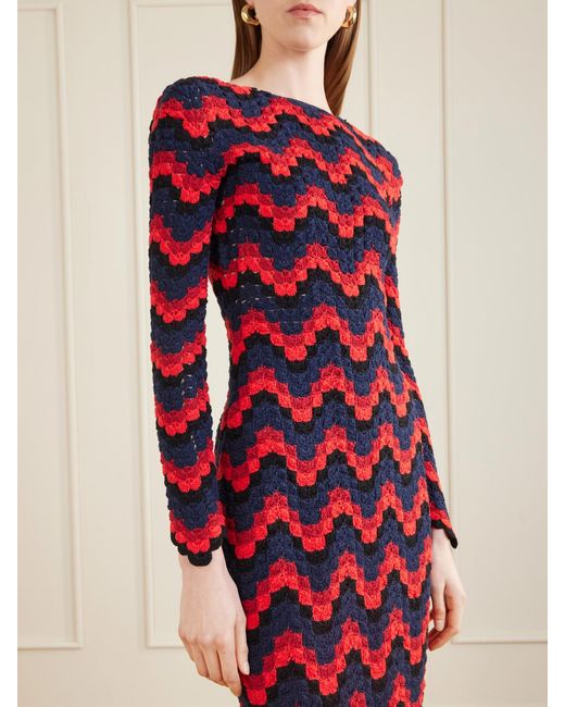 Escvdo Red Ursula Crocheted Cotton Maxi Dress