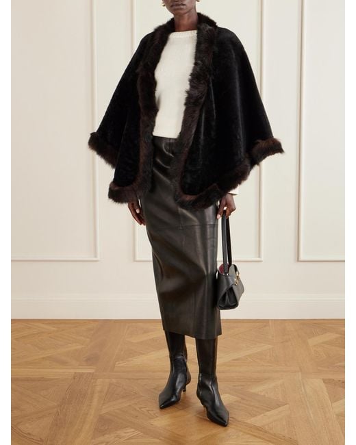Nour Hammour Blue Shearling Shawl
