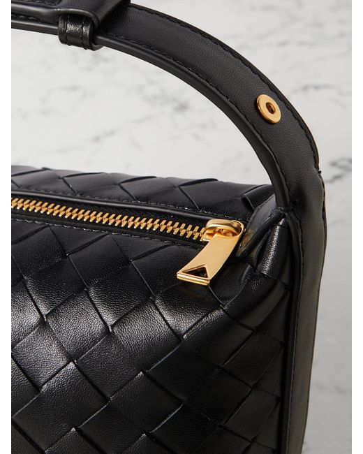 Bottega Veneta Black Wallace Mini Intrecciato Leather Shoulder Bag