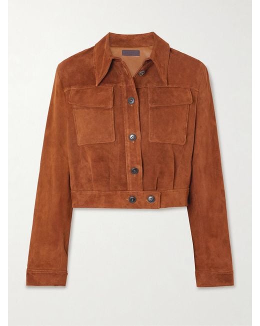 Stouls Brown Léoncino Cropped Suede Jacket