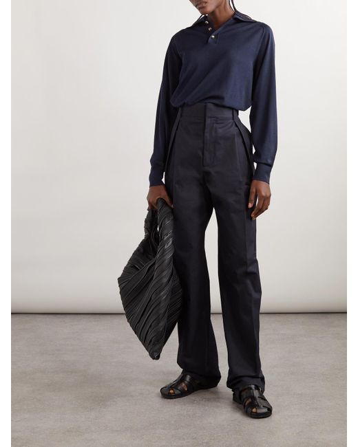 Bottega Veneta Blue Wool Polo Shirt