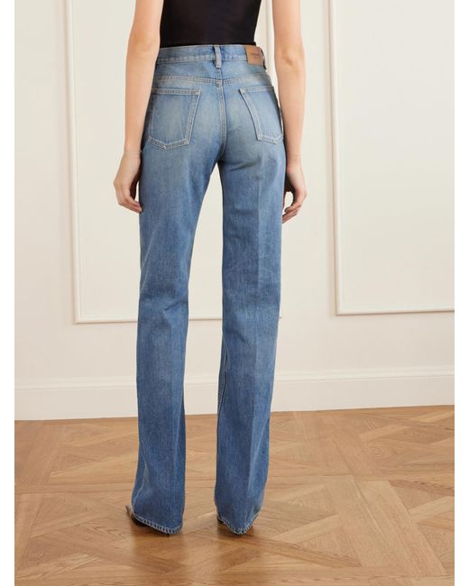 Saint Laurent Blue High-Rise Bootcut Jeans