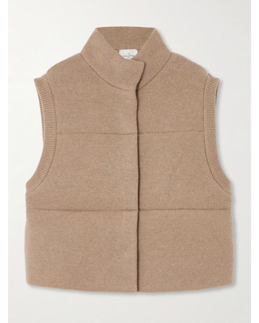 LeKasha Natural Montana Quilted Organic Cashmere Vest
