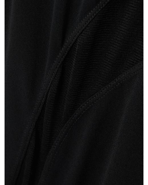Alaïa Black Silk-Trimmed Stretch-Knit Maxi Dress