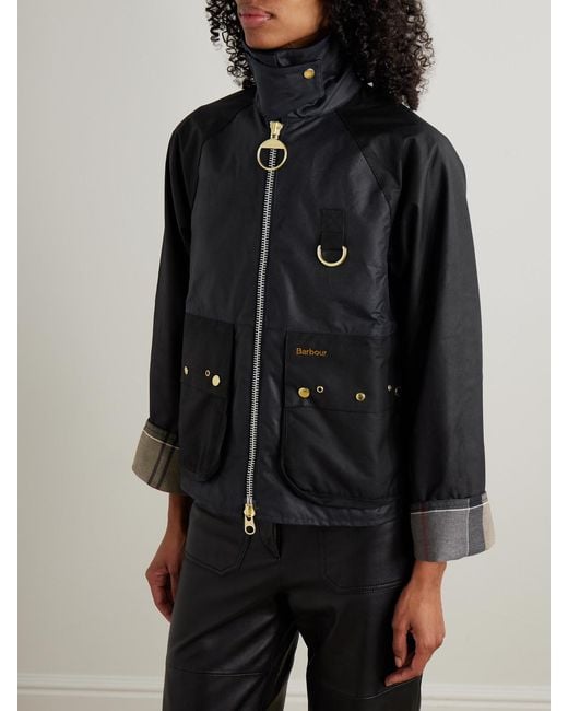 Barbour Kearton Two-Tone Corduroy-Trimmed Waxed Cotton Jacket in
