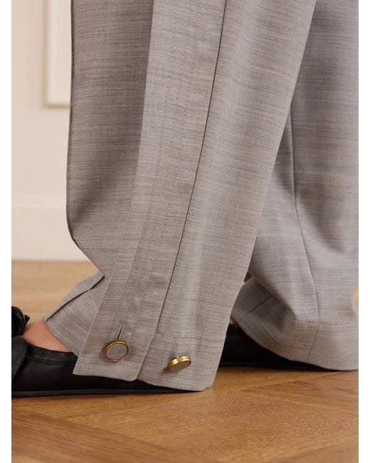 Zimmermann Gray Valiant Barrel Wool Tapered-Leg Pants