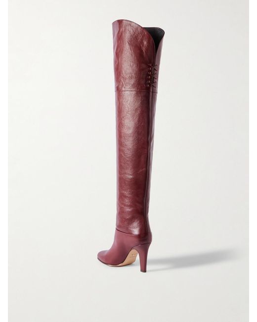 Chloé Red Eve Leather Over-The-Knee Boots
